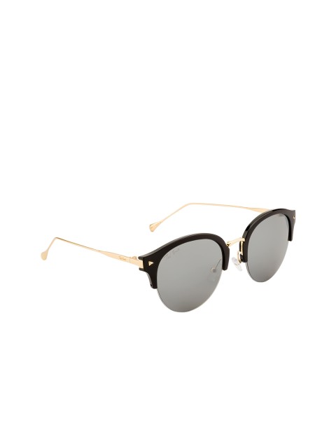 

Ted Smith Women Silver Mirrored Round Sunglasses TSL-7979/S_C7-BLK/SIL