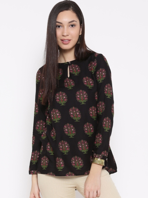 

W Women Black Printed Top