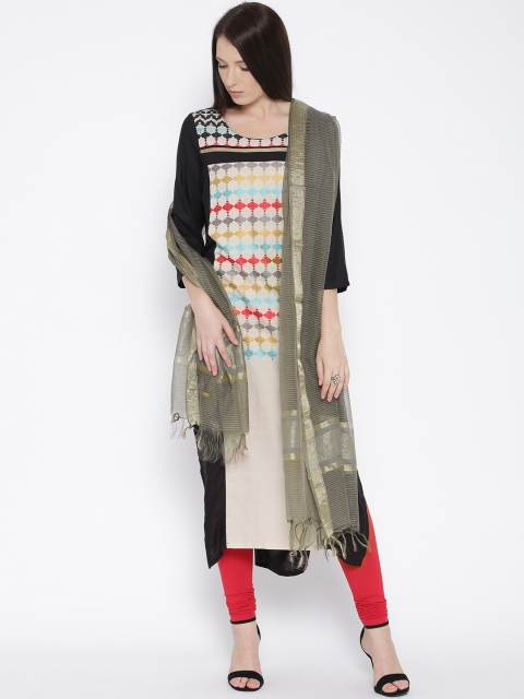 

W Grey Self-Striped Dupatta