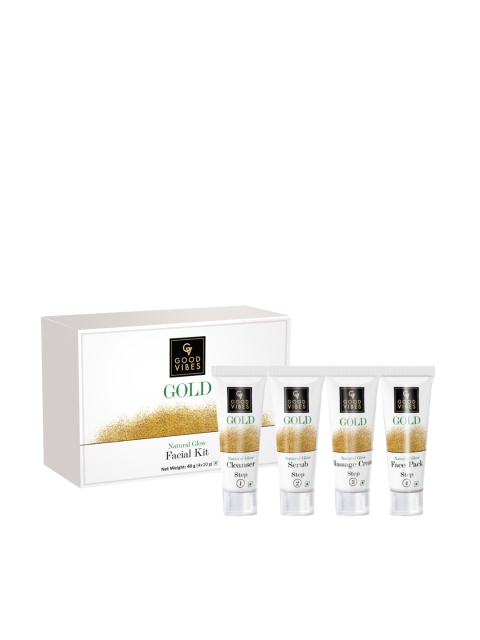 

Good Vibes Unisex Gold Natural Glow Facial Kit 40 g, Transparent