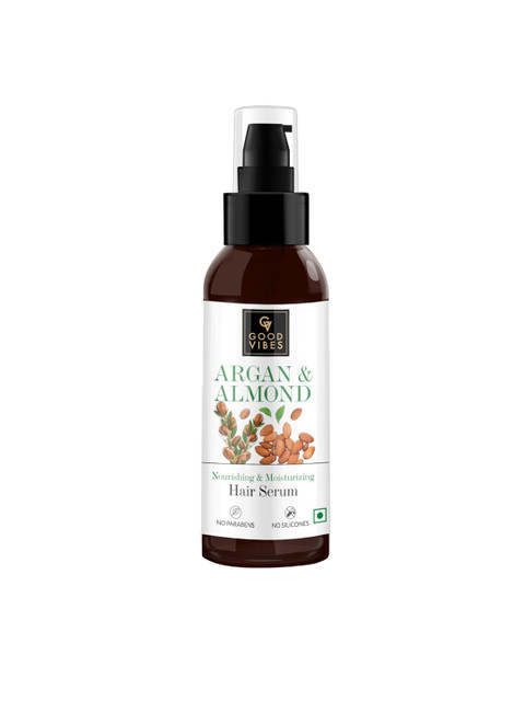 

Good Vibes Unisex Argan & Almond Nourishing & Moisturizing Hair Serum (50 ml), Transparent