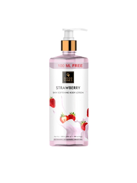 

Good Vibes Unisex Strawberry Skin Softening Body Lotion 500 ml, Transparent