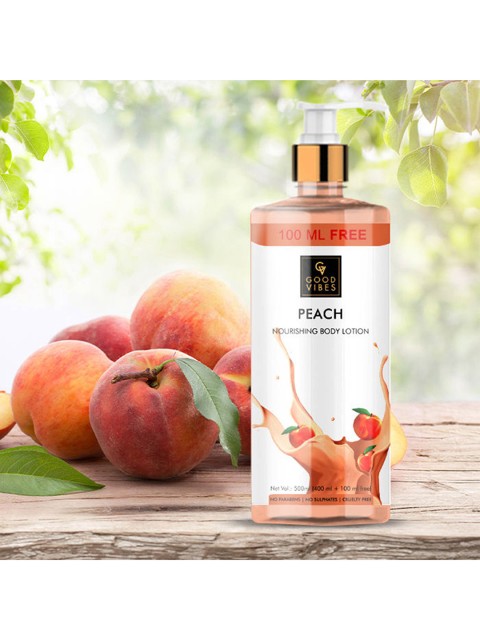 

Good Vibes Unisex Peach Nourishing Body Lotion 500 ml, Transparent