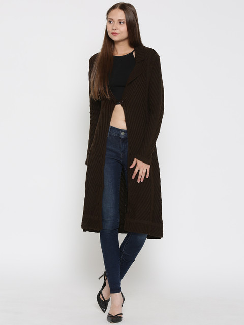 

W Brown Longline Cardigan