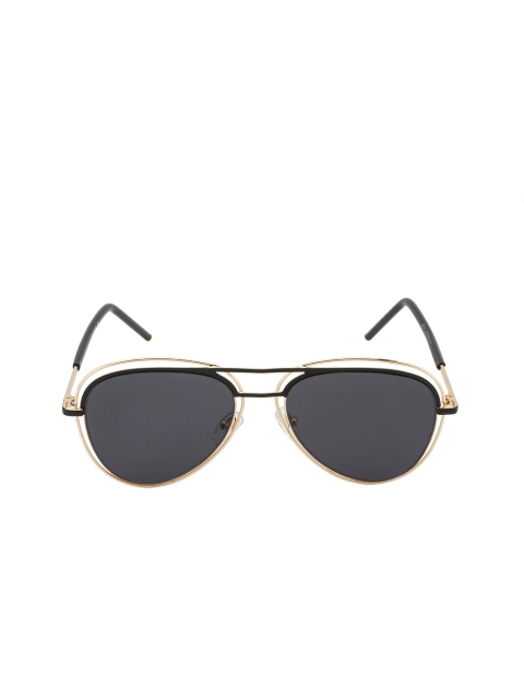 

Gold Berg Unisex Grey UV Protected Aviator Sunglasses GBL-9014_GLD-GRY