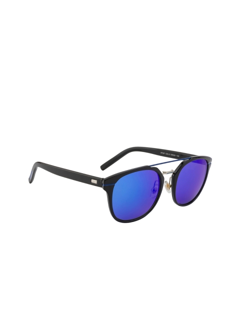 

Gold Berg Unisex Blue Full-Rim Square Sunglasses