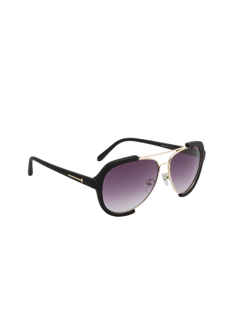 

Gold Berg Unisex Grey Lens & Black Aviator Sunglasses with UV Protected Lens, Purple