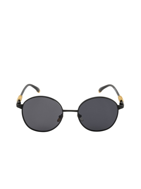 

Gold Berg Unisex Grey Lens & Black Round Sunglasses with UV Protected Lens-GBL-1847_C1