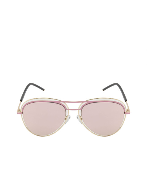 

Gold Berg Unisex Pink Full-Rim Aviator Sunglasses