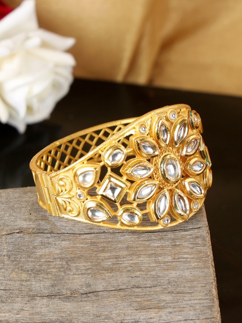 

ANIKAS CREATION Women Gold Plated Kundan Kada Bracelet