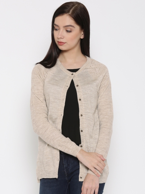 

W Women Beige Solid Cardigan