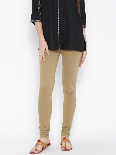 

W Khaki Churidar Leggings