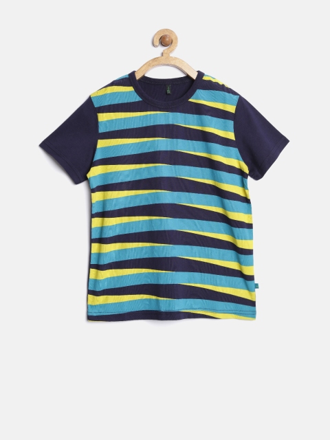 

United Colors of Benetton Boys Blue Striped T-shirt