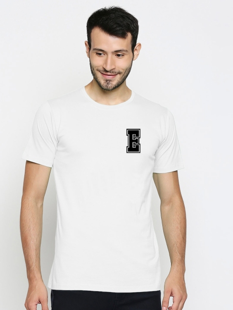 

Blacksmith Men White E Printed Cotton Pure Cotton T-shirt
