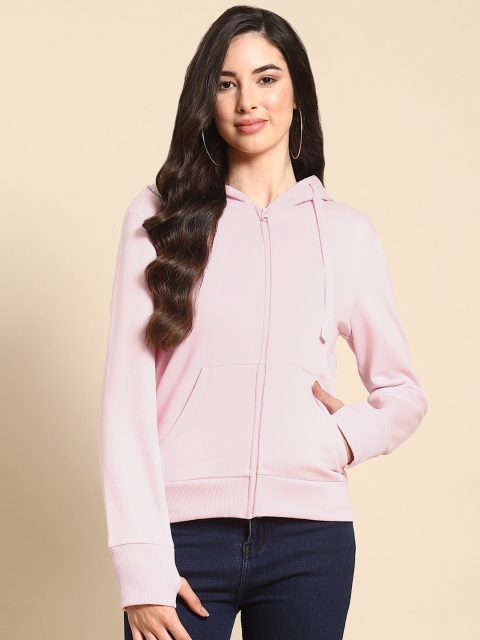 

United Colors of Benetton Women Pink Hooded Sweatshirt