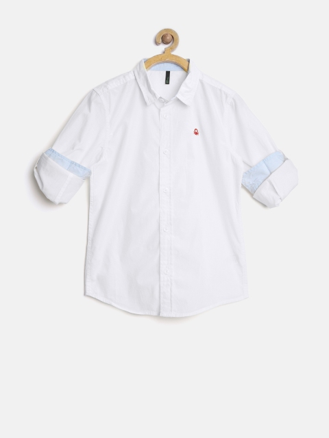 

United Colors of Benetton Boys White Solid Shirt