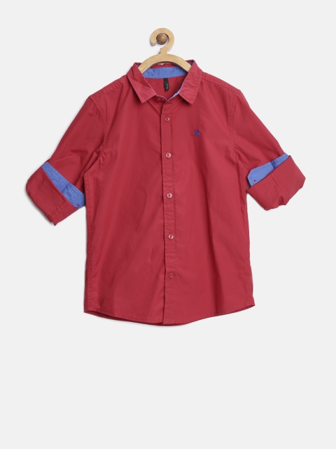 

United Colors of Benetton Boys Red Solid Shirt