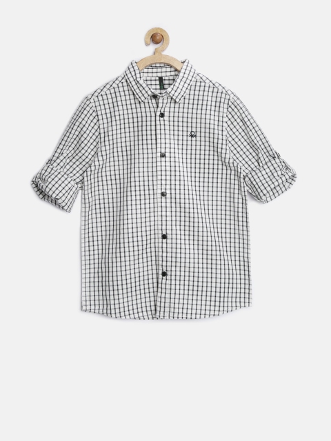 

United Colors of Benetton Boys White Checked Shirt