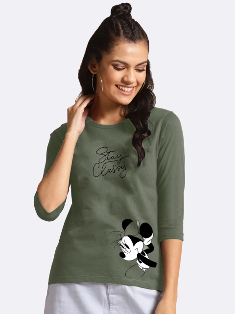 

Bewakoof Women Green Minnie Printed T-shirt