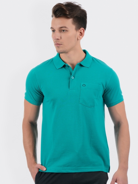 

Sweet Dreams Men Green Polo Collar Pockets T-shirt