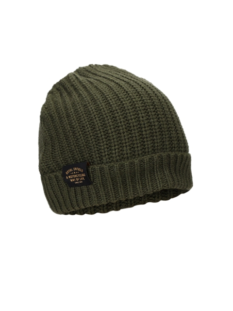 

Royal Enfield Unisex Olive Green Self Design Beanie