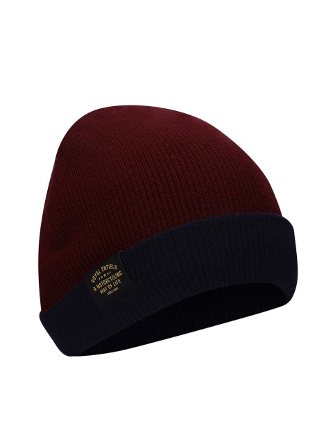 

Royal Enfield Unisex Red & Navy Self Design Blue Beanie