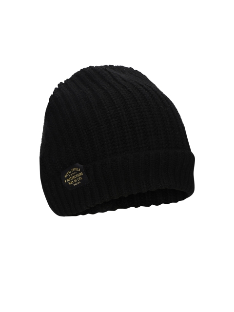 

Royal Enfield Unisex Black Self Design Beanie