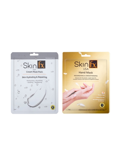 

Skin Fx Pack of 2 Nourishing Hand Mask & Hydrating Cream Mask - 16ml + 14 gm, Multi