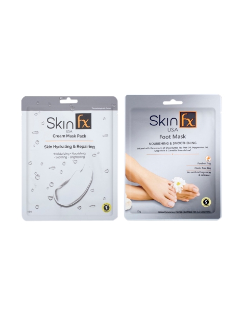 

Skin Fx Unisex Pack of 2 Nourishing Foot Mask & Hydrating Cream Mask, Multi