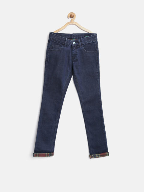 

United Colors of Benetton Boys Navy Regular Fit Stretchable Jeans, Navy blue
