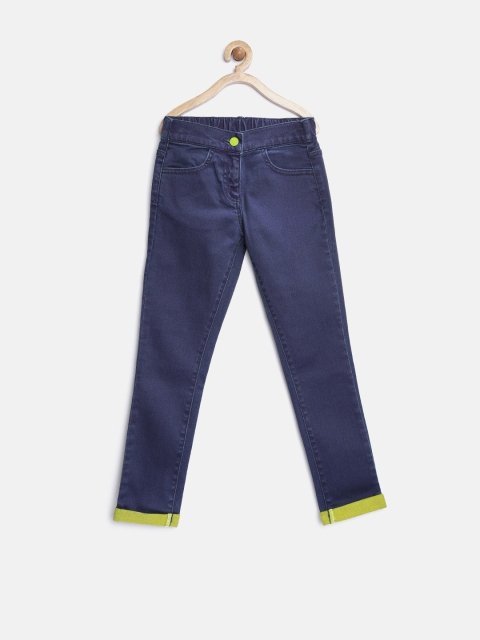 

United Colors of Benetton Girls Navy Stretchable Jeans, Navy blue