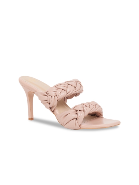 

Sole To Soul Women Pink Woven Design Block Sandals