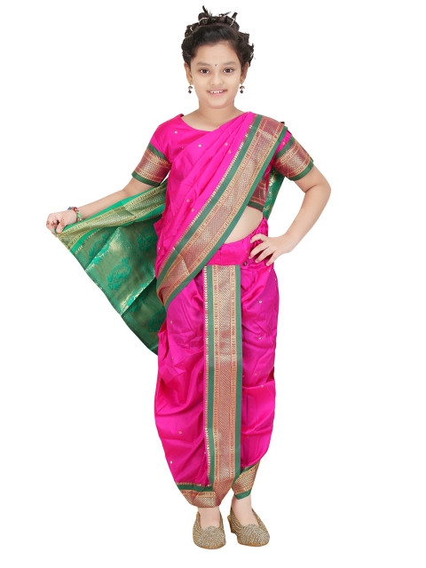 

Rangapures BHARTIYA PARIDHAN Girls Pink Embroidered