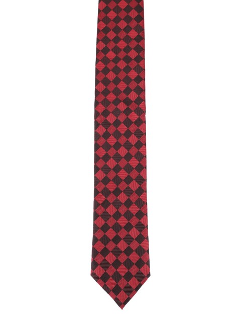 

Alvaro Castagnino Men Maroon & Black Checked Skinny Tie