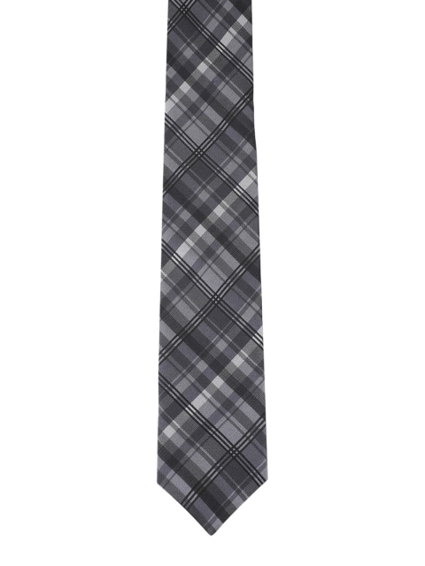 

Alvaro Castagnino Men Black & Grey Checked Skinny Tie