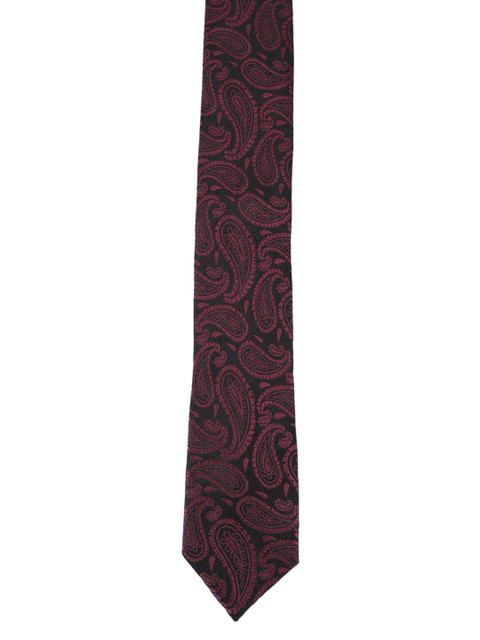 

Alvaro Castagnino Men Maroon & Black Printed Skinny Tie