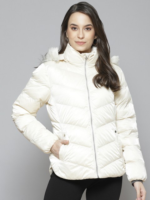 

Fort Collins Women Off White Parka Jacket with Detachable Hood