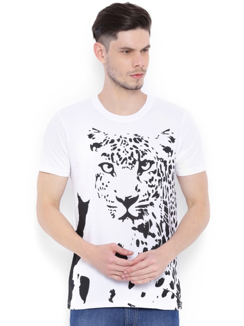 

Wolfpack Men White Printed Round Neck T-Shirt