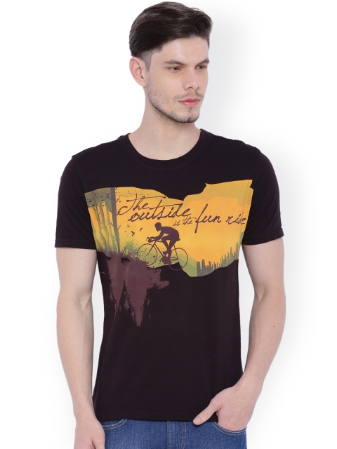 

Wolfpack Men Brown Printed Round Neck T-Shirt