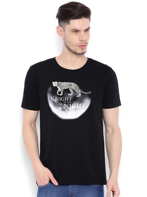 

Wolfpack Men Black Printed Round Neck T-Shirt