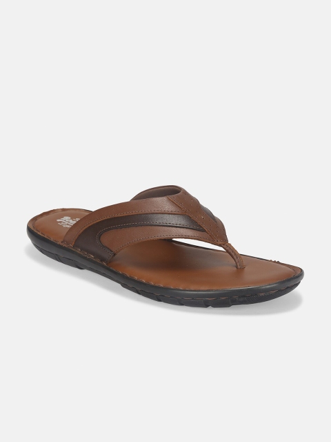 

Roadster Men Tan & Brown Leather Comfort Sandals
