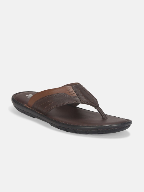 

Roadster Men Brown & Tan Leather Comfort Sandals