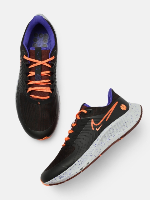 

Nike Men Black & Orange Air Zoom Pegasus 38 Shield Weatherized Running Shoes
