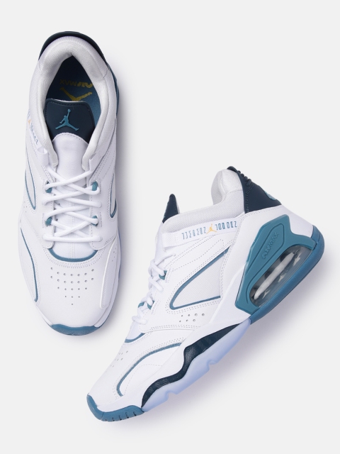

Nike Men White Jordan Point Lane Leather Basketball Shoes