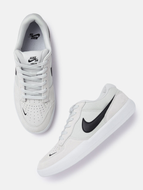 

Nike Unisex White Suede Force 58 Skateboarding Shoes