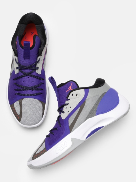 

Nike Men Grey Jordan Zoom Separate PF Basketball Shoes