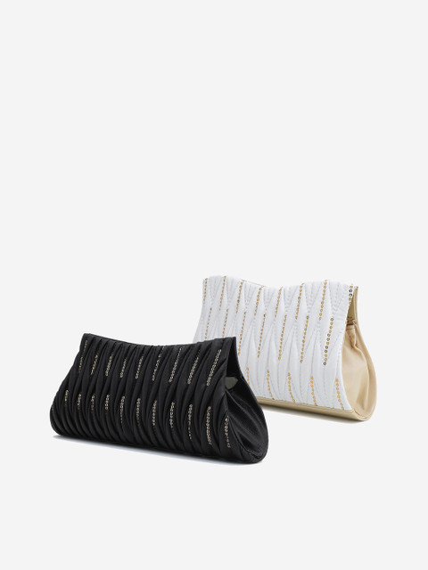 

Element Cart Set of 2 Black & White Embellished Quilted Purse Clutch