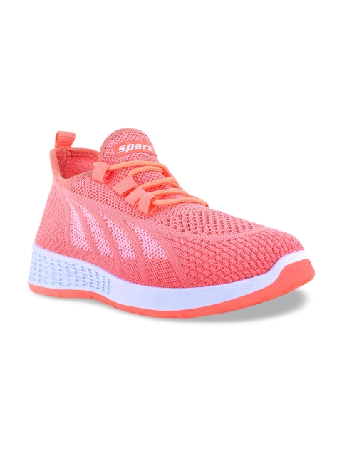 

Sparx Women Peach-Coloured Woven Design Sneakers