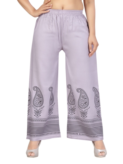 

Aarika Women Grey & Black Ethnic Motifs Printed Handloom Palazzos