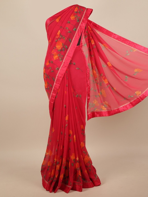 

Pothys Red & Yellow Floral Printed Saree